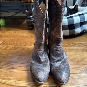 Vintage Brown Leather Cowboy Boots